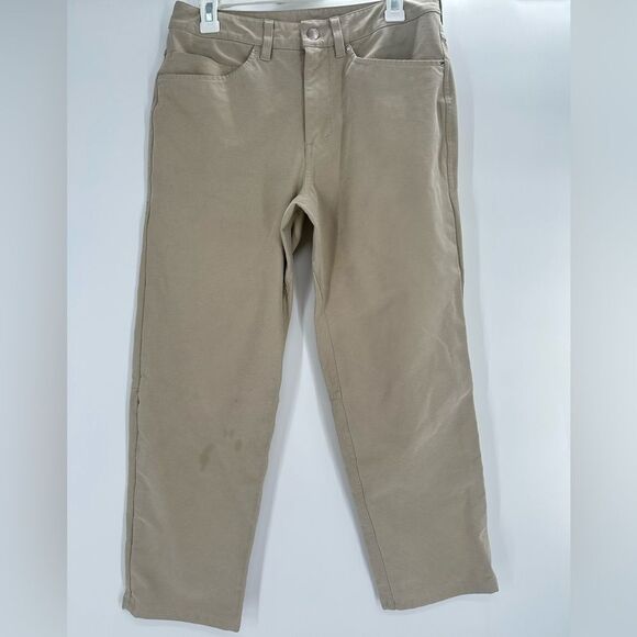 Lululemon Men’s ABC Relaxed-Fit Crop Pant Utilitech Raw Linen Pants Size 30 - Picture 1 of 9